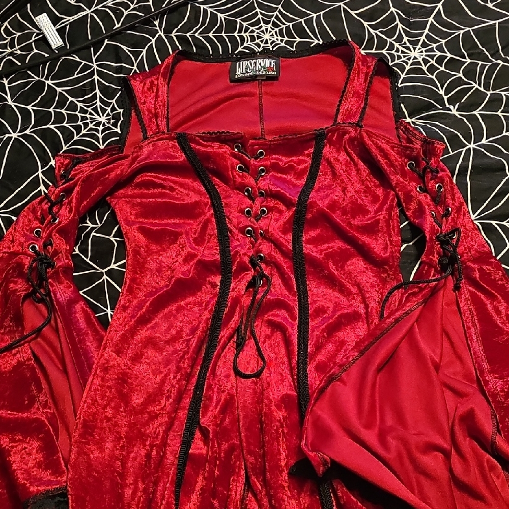 Y2k, Vintage Lip Service, Velvet Renaissaince Top, M